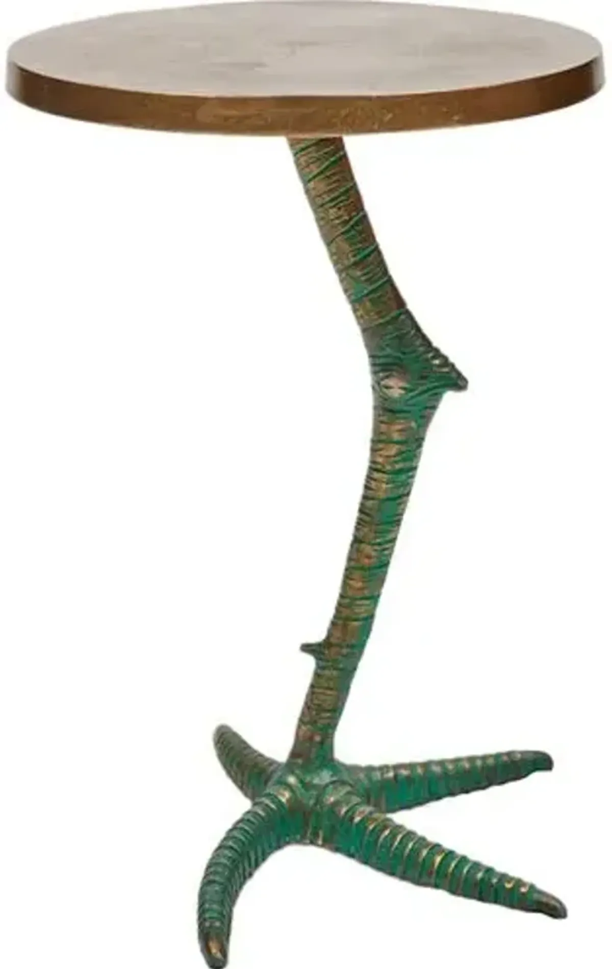 Orren Bird Claw End Table - Antique Brass - Gold