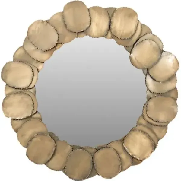 Sorenne Round Iron Mirror - Gold
