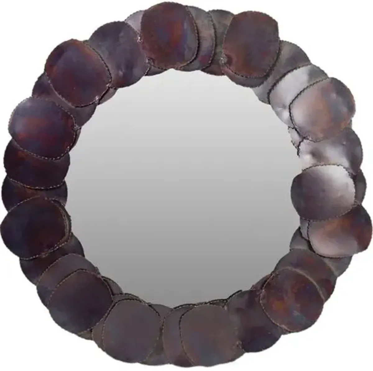 Sorenne Round Iron Mirror - Blue