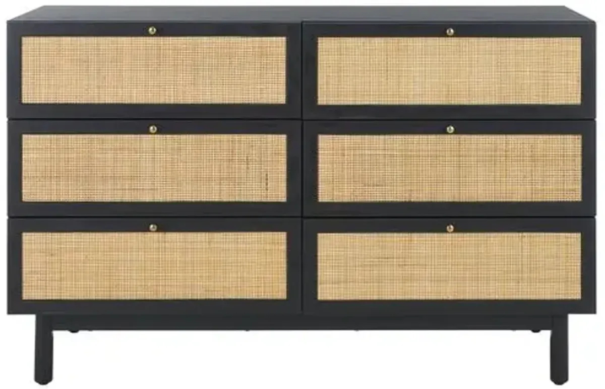 Amroth 6-Drawer Dresser - Black