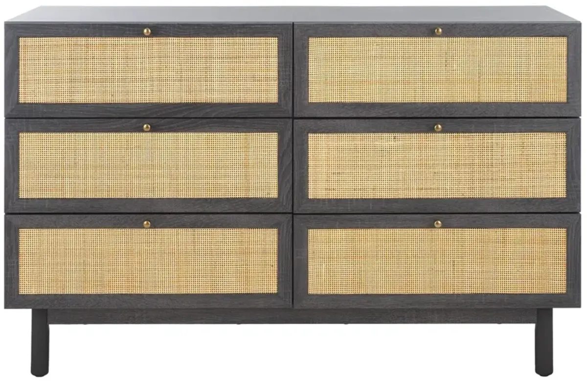 Amroth Rattan 6-Drawer Dresser