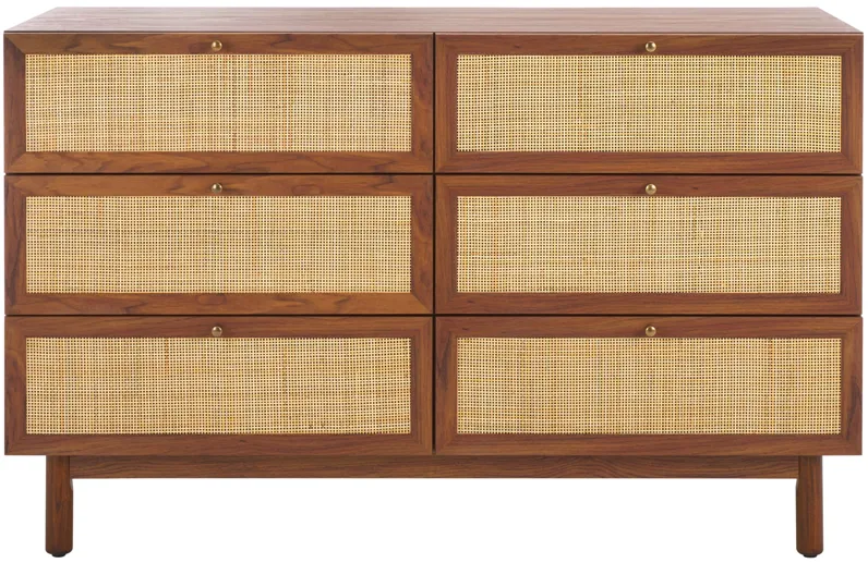 Amroth Rattan 6-Drawer Dresser