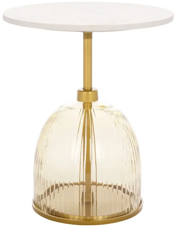 Ansel Marble Top & Glass Base Side Table