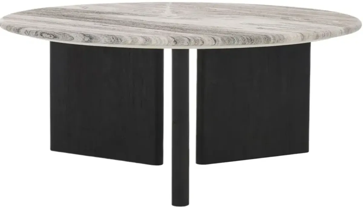Arvox 35" Round Marble Top Coffee Table
