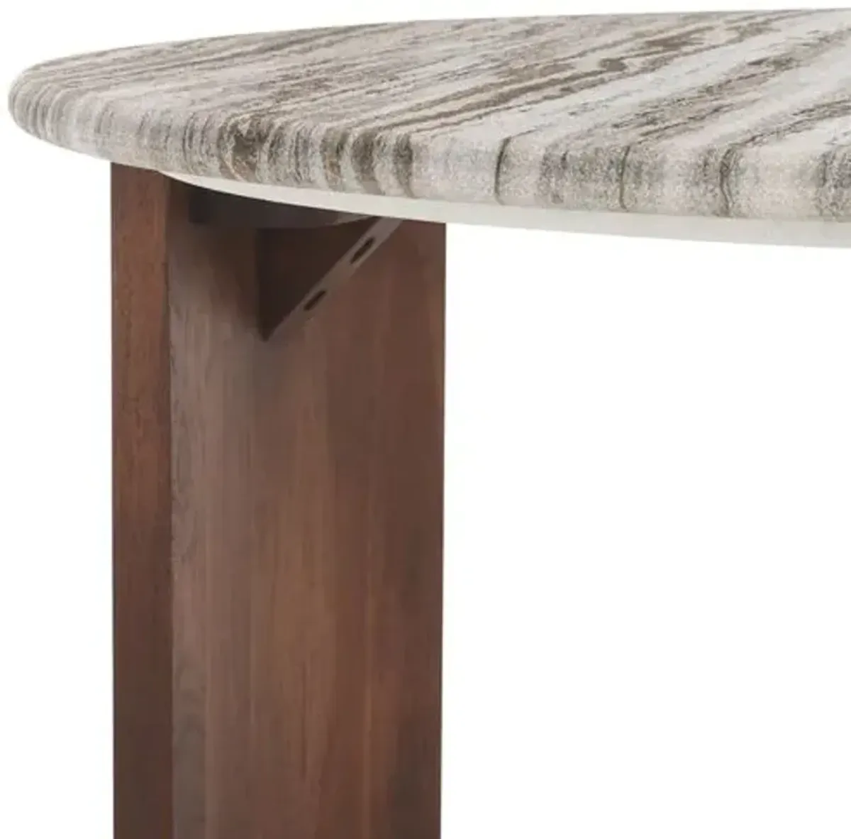 Asyra Marble Top 35" Round Coffee Table - Brown