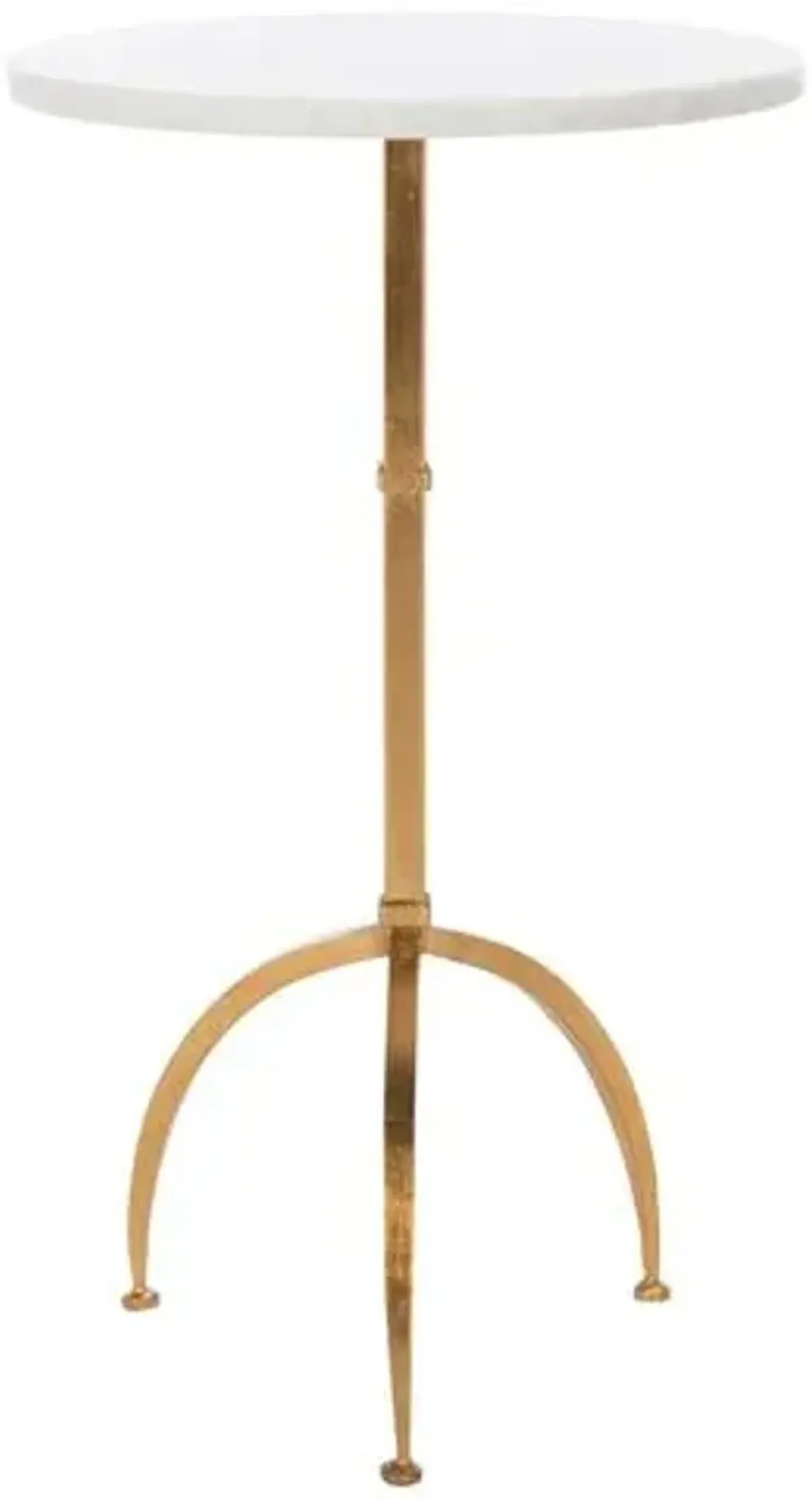 Atheon Iron and Marble Accent Table - Gold - 25Hx14Wx14D in