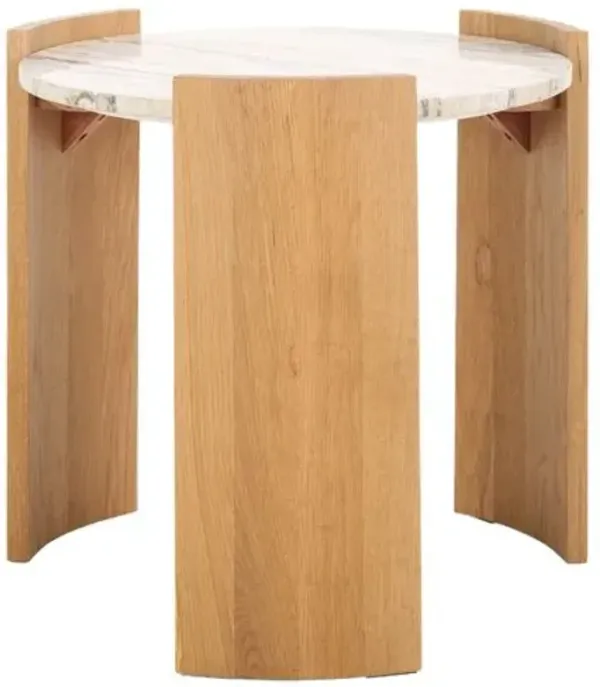 Atrin Travertine Accent Table - Natural/Travertine - Brown - 20Lx20Hx20Wx20D in