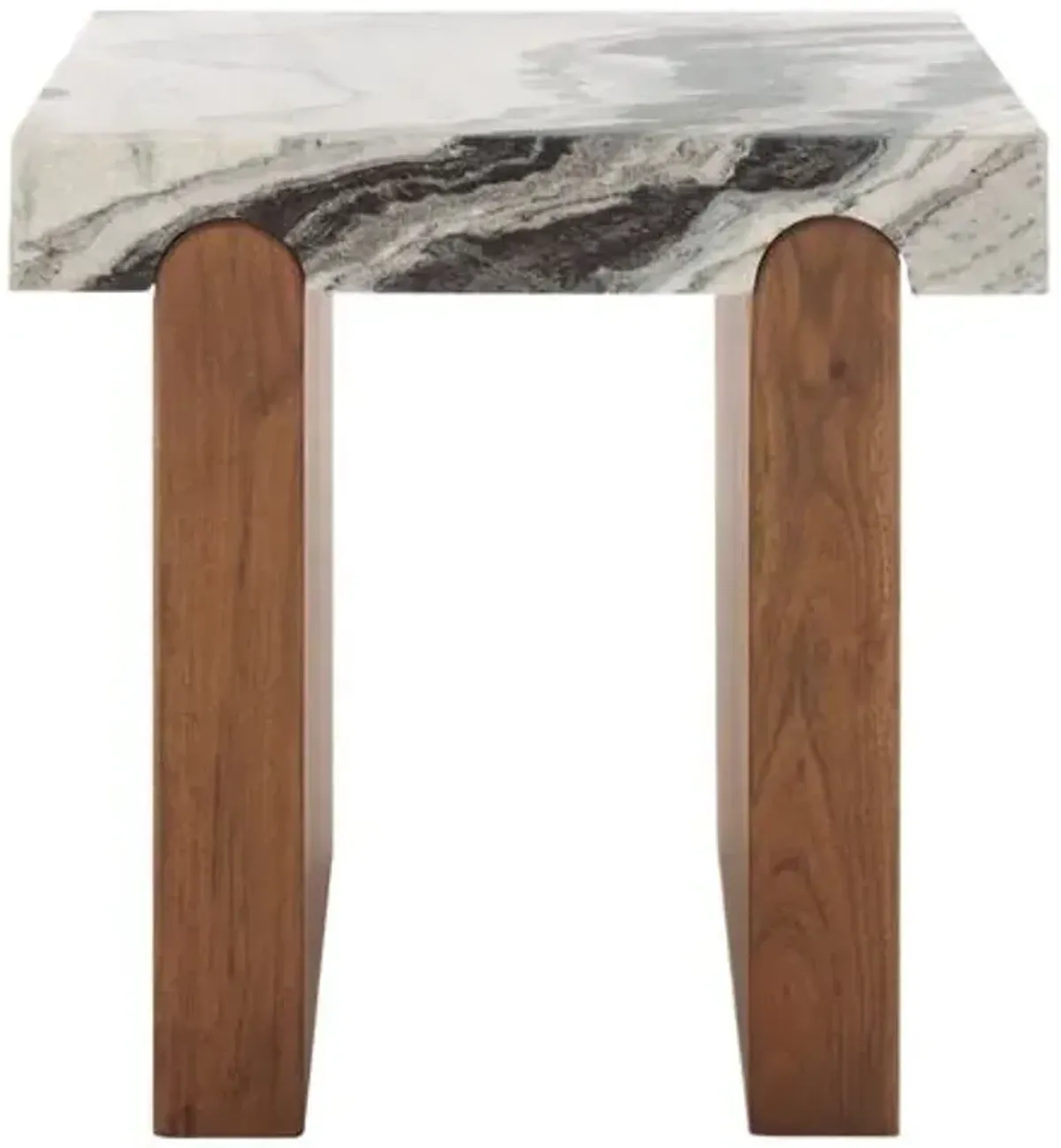 Auralis Marble Top Accent Table - Hazel/Walnut - Brown - 20Lx20Hx20Wx20D in