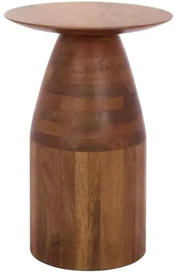 Aurelle Accent Table - Walnut - Brown - 20.25Hx14Wx14D in