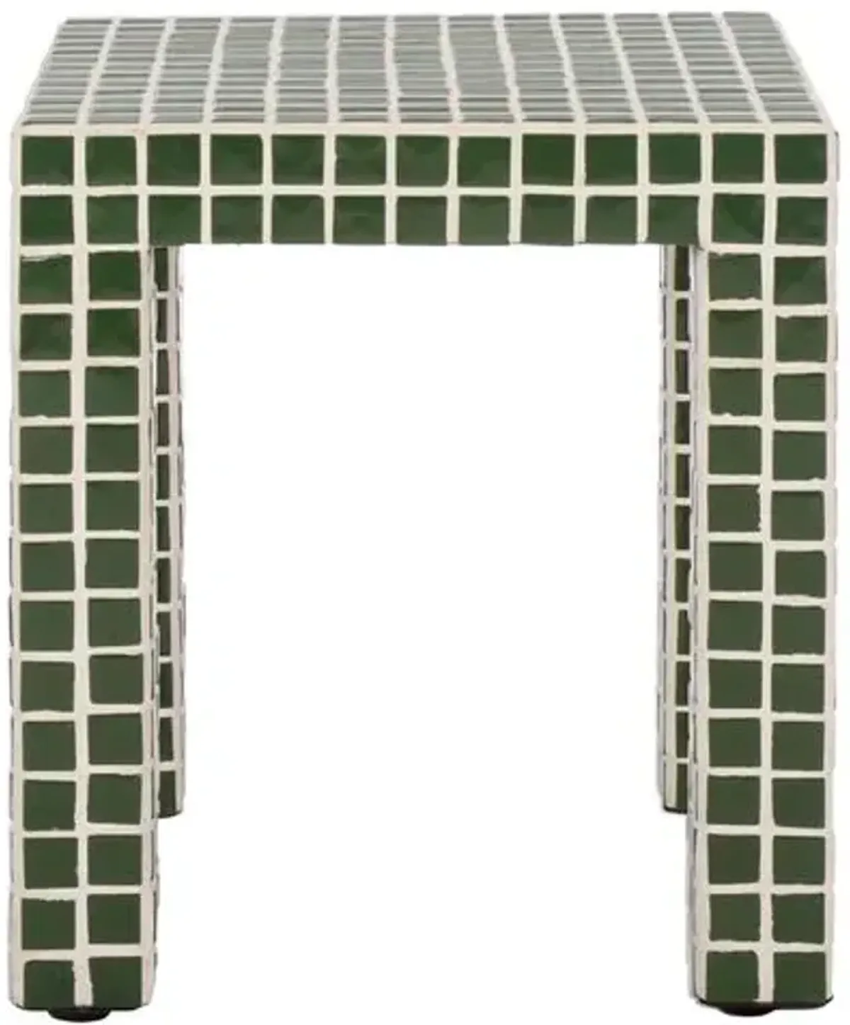 Beirne Tiled Accent Table - Green - 16Hx14Wx14D in