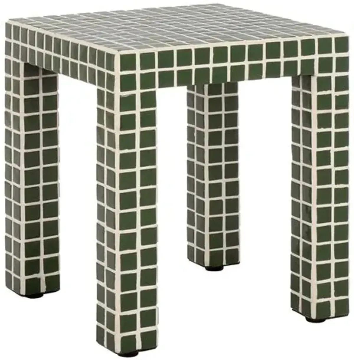 Beirne Tiled Accent Table - Green - 16Hx14Wx14D in