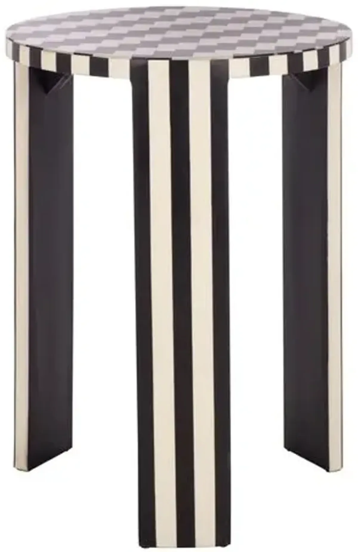 Bellara Checkered Accent Table - Black/White - 22Hx16Wx16D in