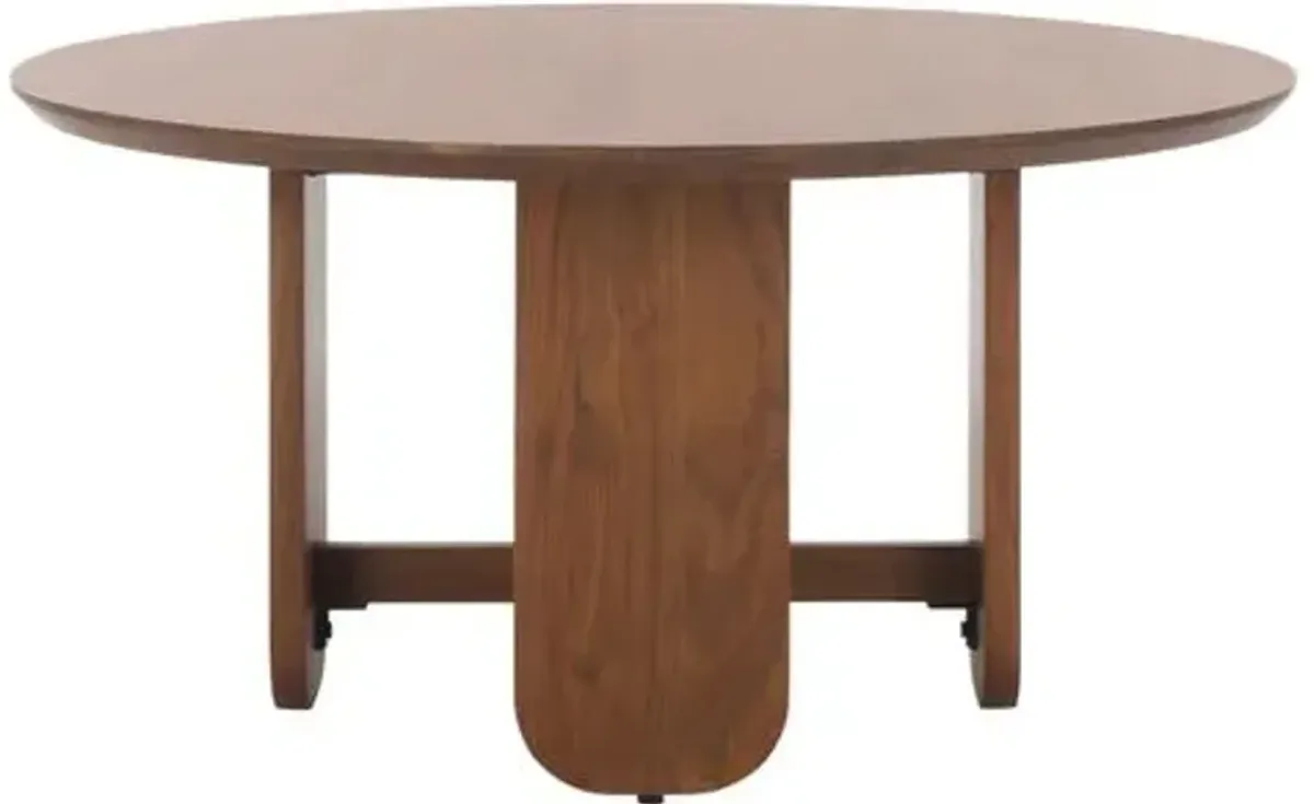 Brenix Round Coffee Table - Walnut - Brown