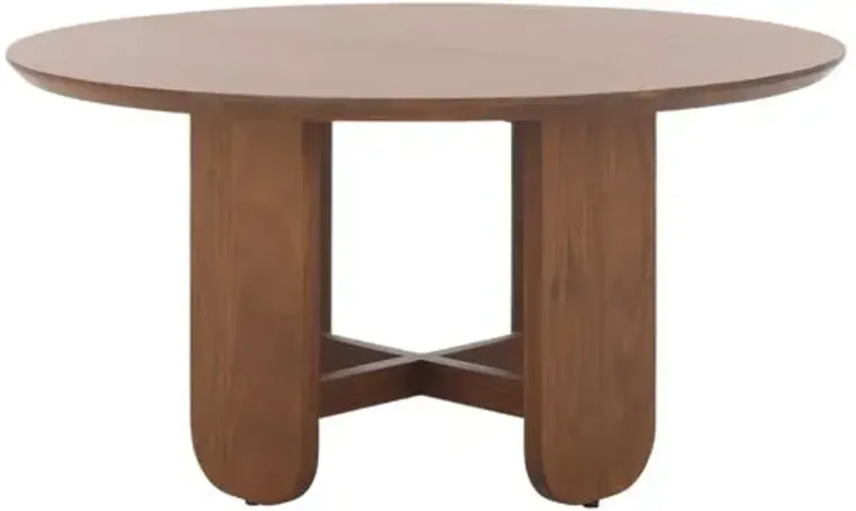 Brenix Round Coffee Table - Walnut - Brown