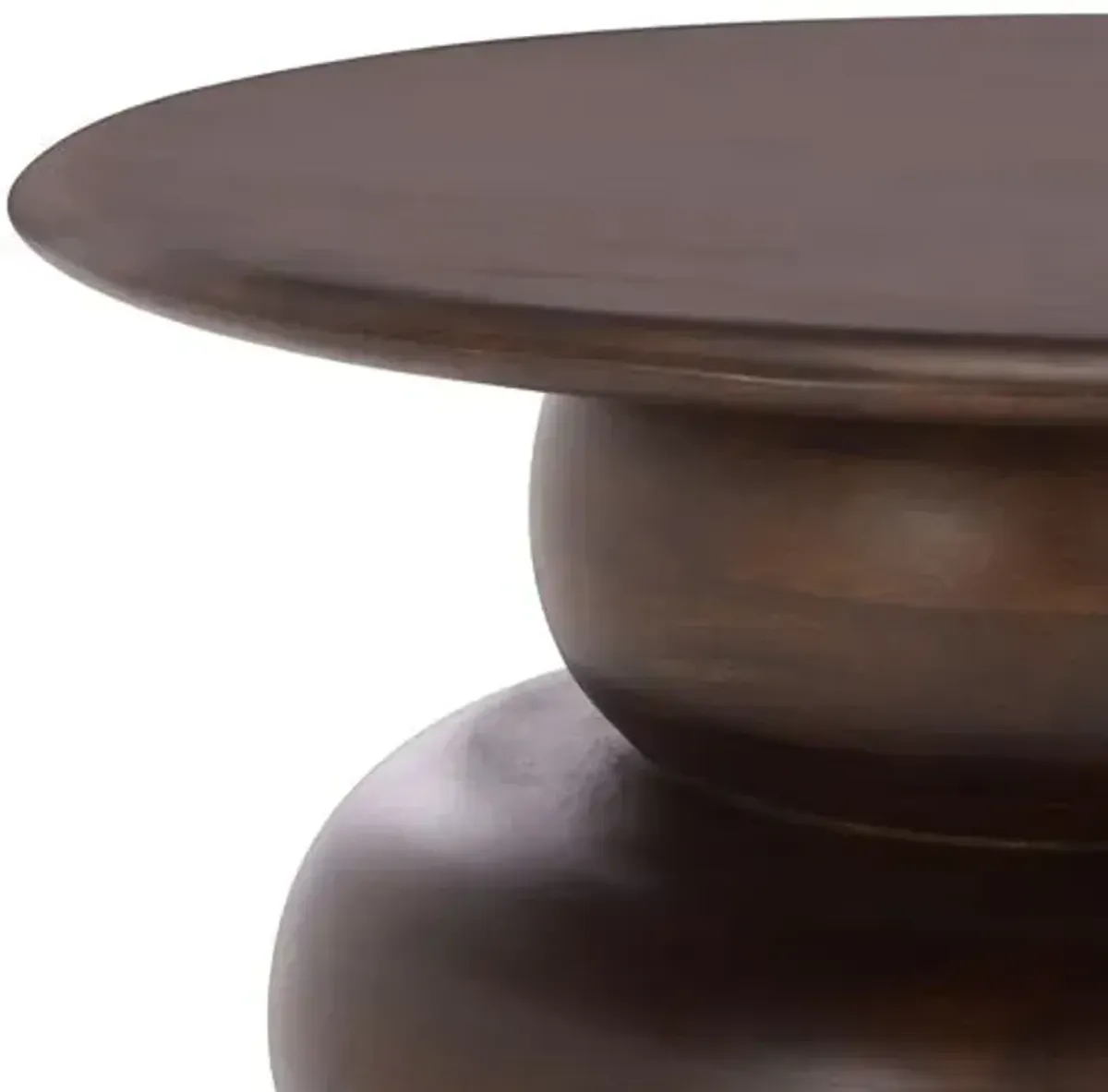 Cariel Round Accent Table - Dark Brown - 18Hx16Wx16D in