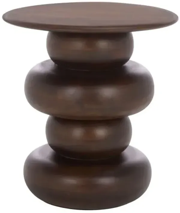Cariel Round Accent Table - Dark Brown - 18Hx16Wx16D in