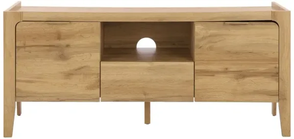 Cerynna 2-Door 1-Drawer Sideboard, Oak/Brass