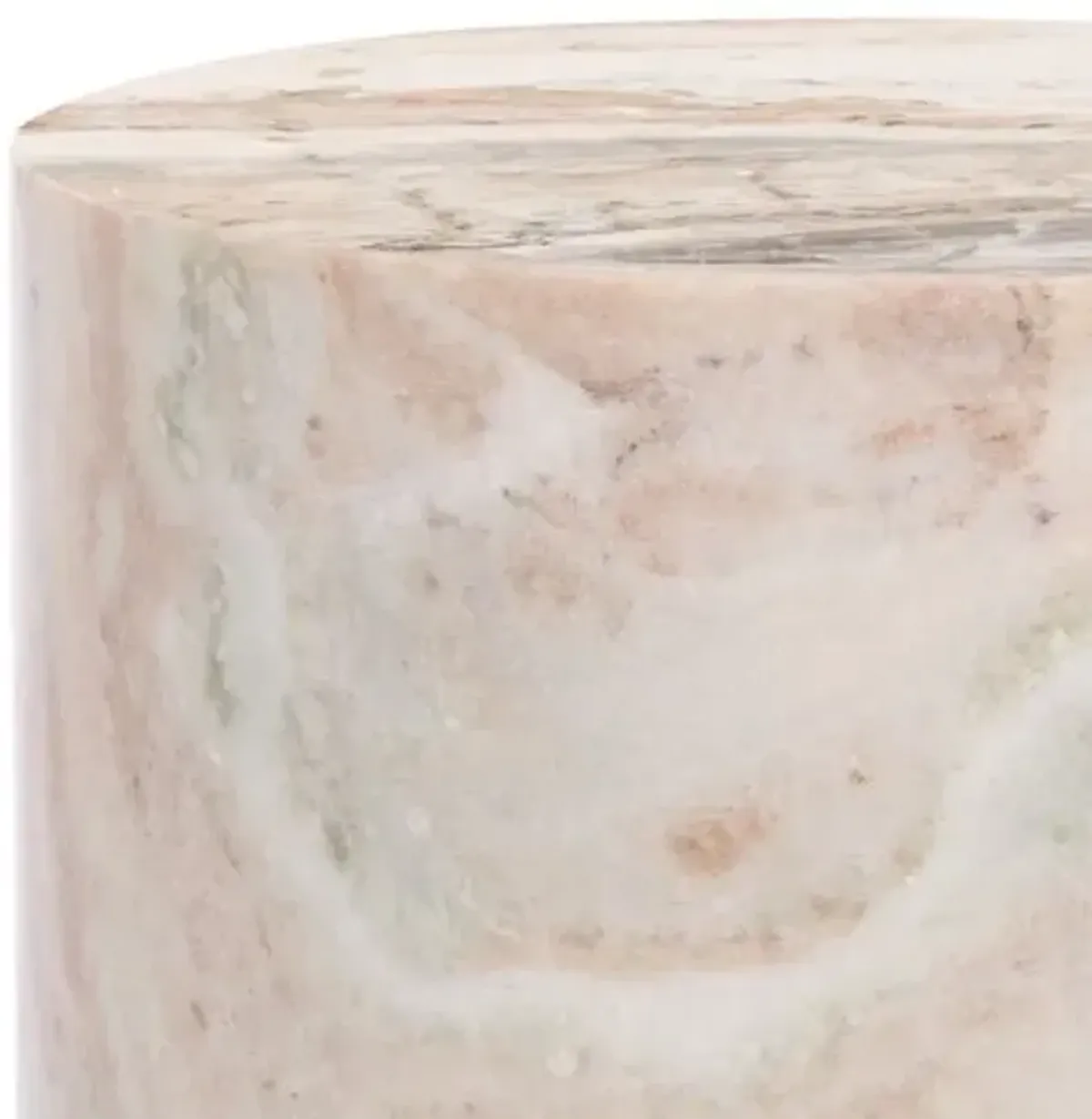 Cirel Round Marble Accent Table - White - 20Hx10.5Wx10.5D in