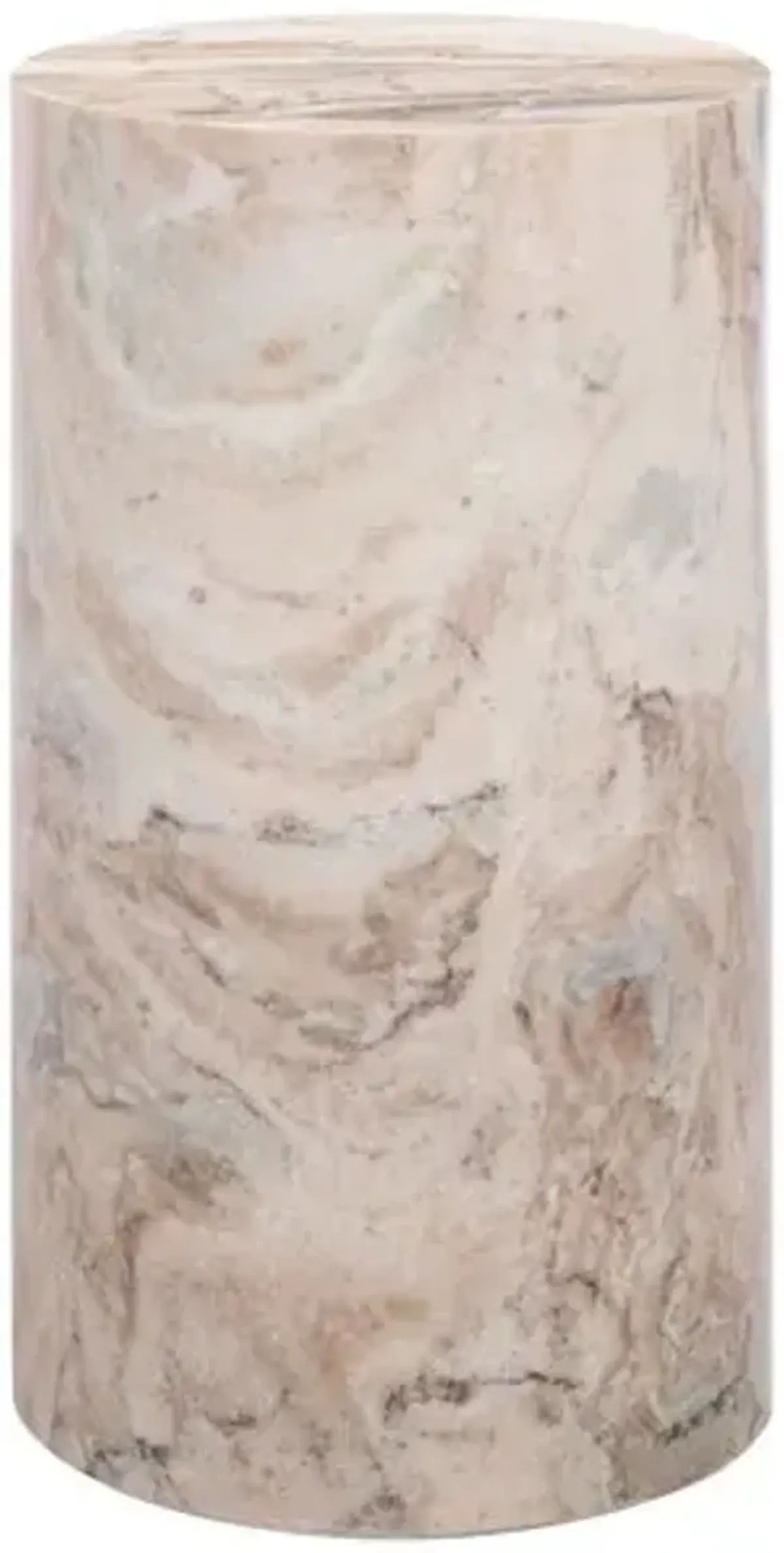 Cirel Round Marble Accent Table - White - 20Hx10.5Wx10.5D in