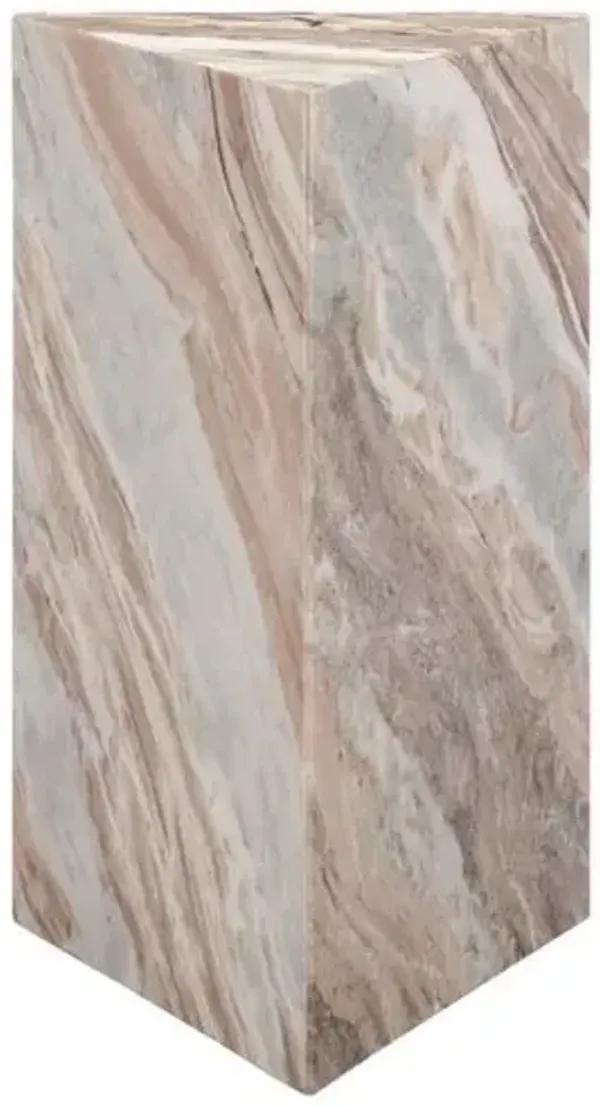 Cirel Triangle Marble Drink Table - White