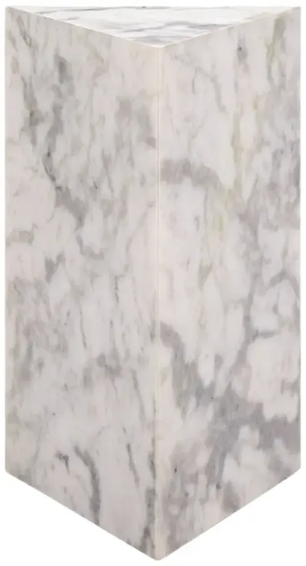 Cirel Triangle Marble Drink Table - White