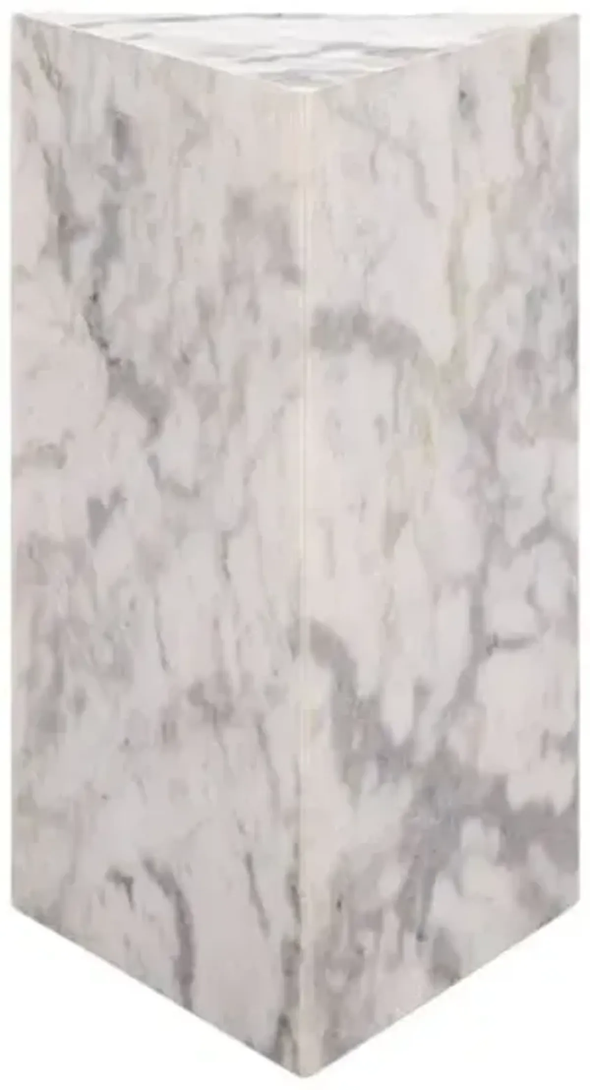 Cirel Triangle Marble Drink Table - White