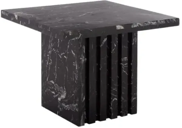 Corryn Marble Top Accent Table - Black - 16Hx21Wx21D in