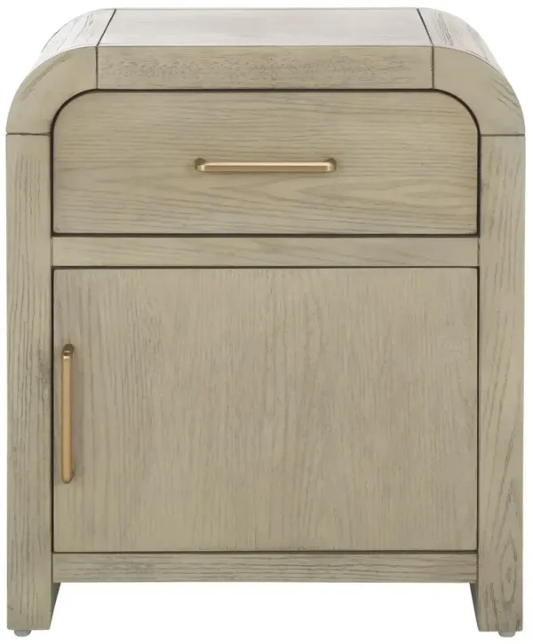 Cyrene 1-Drawer / 1 Door Nightstand, Gray Wash