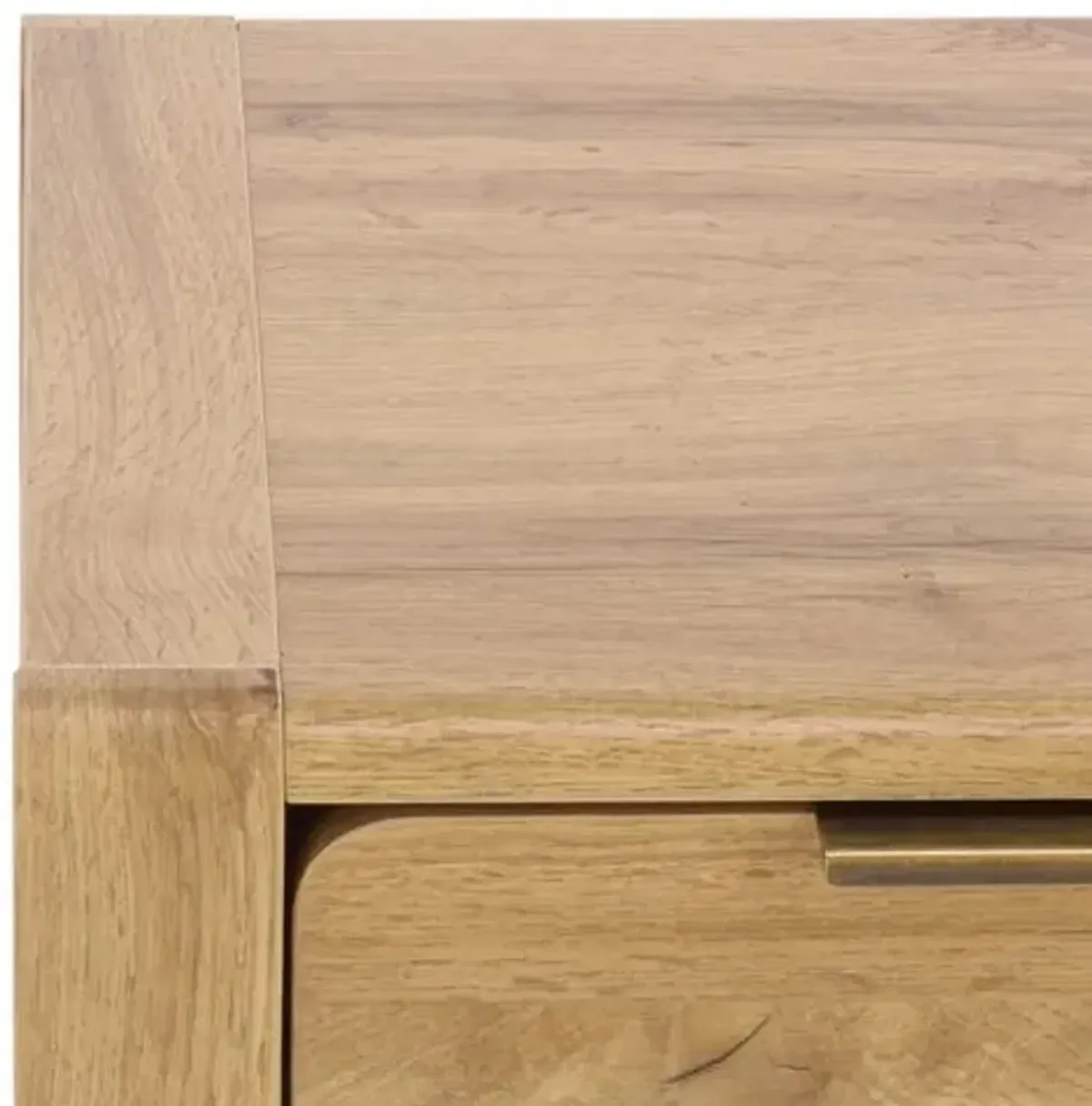 Daeris 2-Drawer Nightstand - Oak/Brass