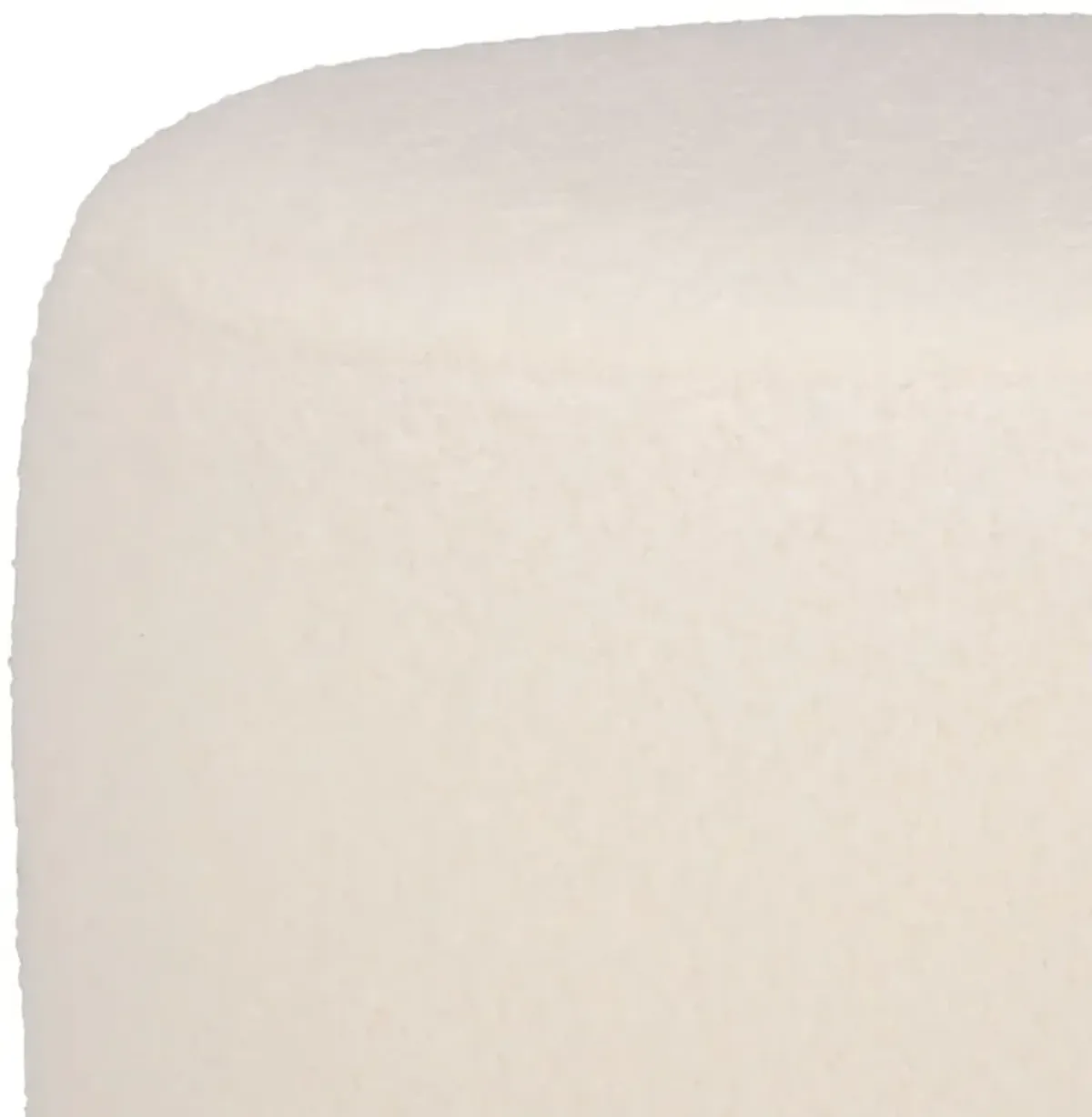 Delanor Boucle Ottoman, Off White/Dark Brown