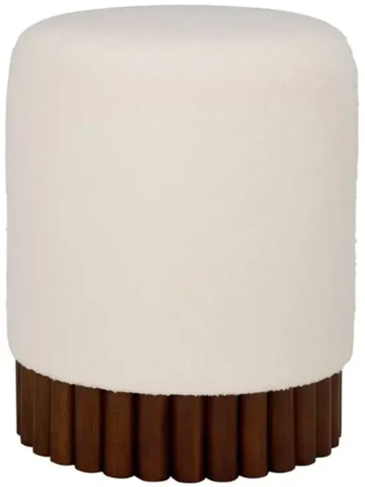 Delanor Boucle Ottoman - Off White/Dark Brown