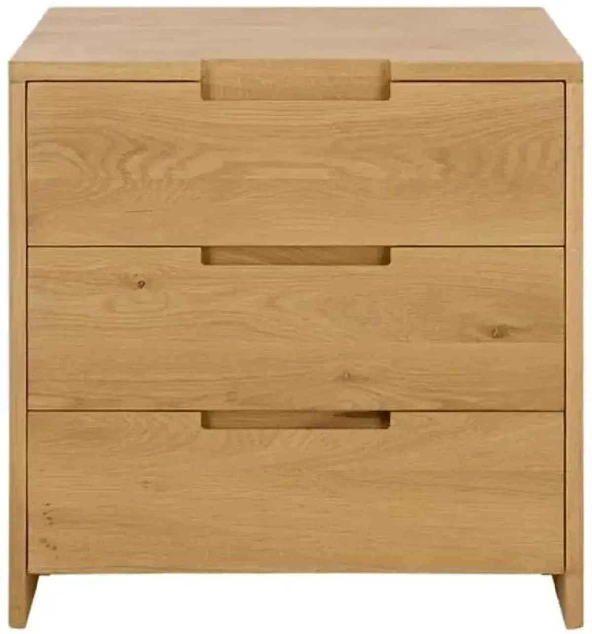 Deltrix 3-Drawer Oak Nightstand - Natural