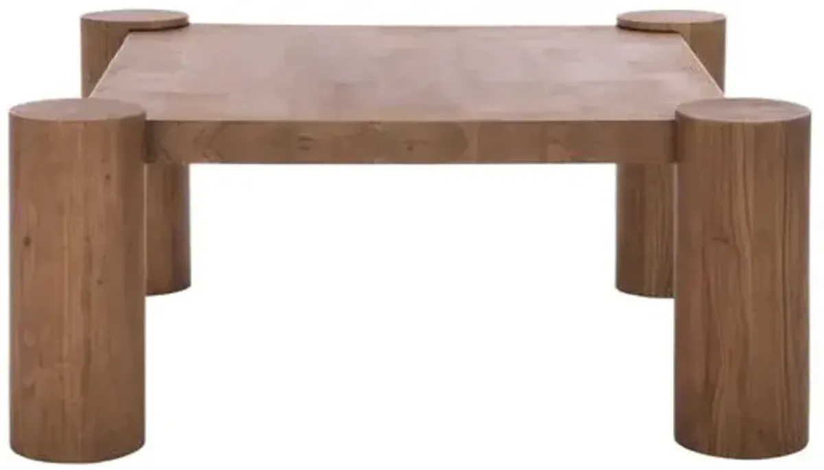 Deryn Square Coffee Table - Natural - Brown