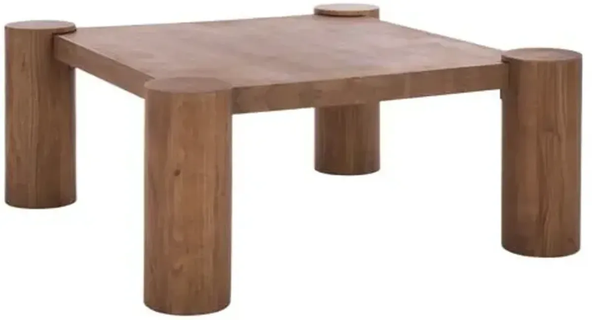 Deryn Square Coffee Table - Natural - Brown
