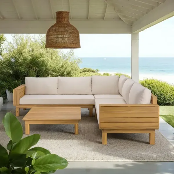2-Pc Draviel Outdoor Sofa and Coffee Table Set