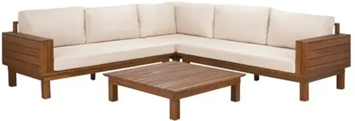 2-Pc Draviel Outdoor Sofa and Coffee Table Set