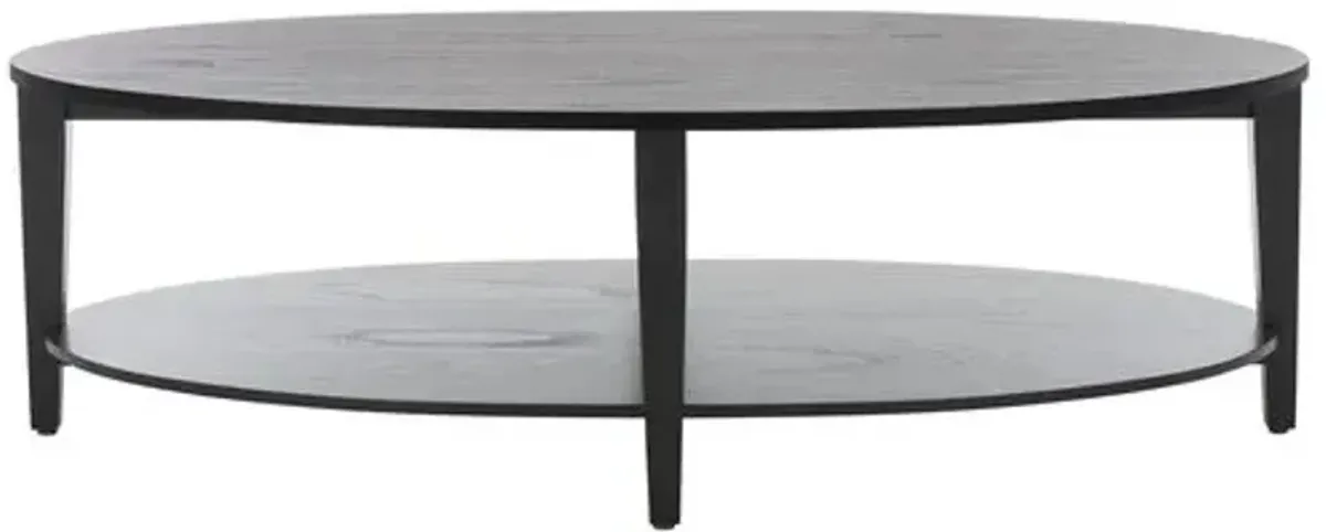 Elnara Oval Mahogany Coffee Table - Black
