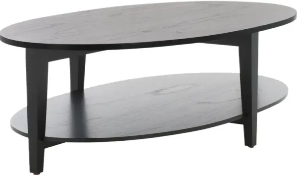 Elnara Oval 2-Tier Mahogany Coffee Table