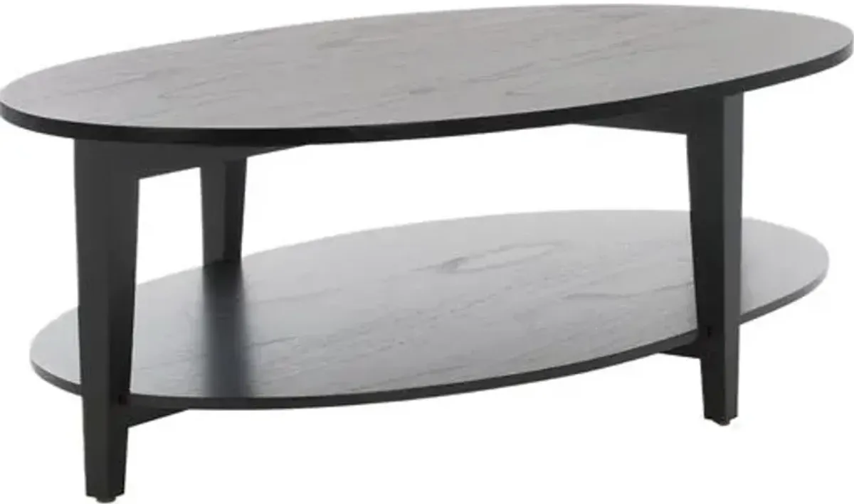 Elnara Oval Mahogany Coffee Table - Black