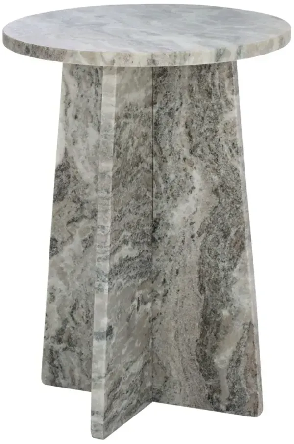 Emra Marble Side Table, Grey