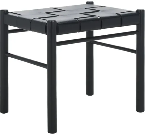 Ceylann Woven Leather Ottoman