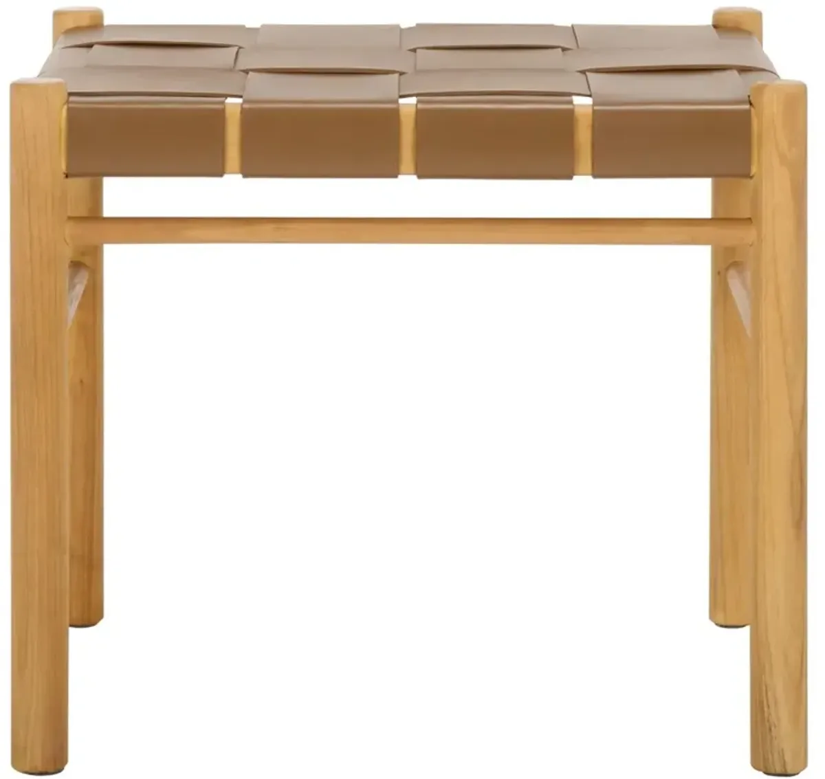 Ceylann Woven Leather Ottoman