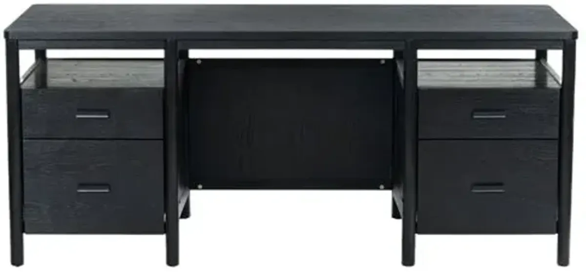 Hyraeth 4-Drawer Desk - Black