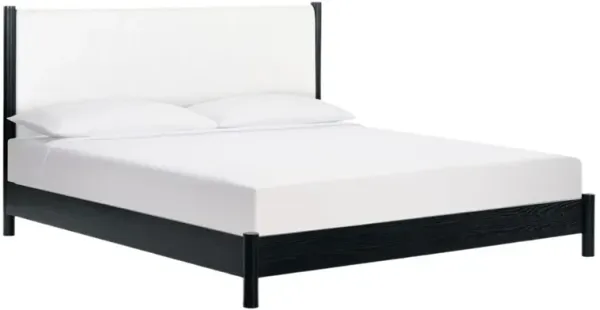 Draven Wood Frame Performance Linen Bed