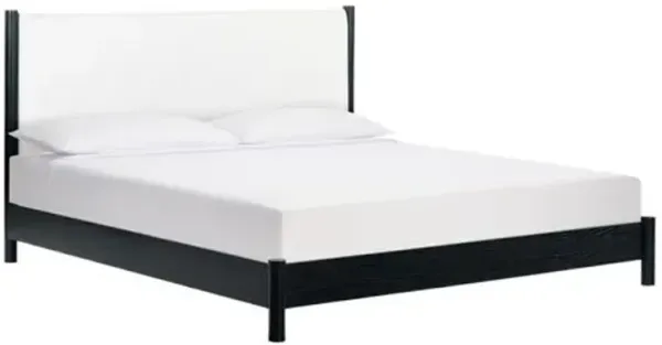 Hyraeth Wood Frame Performance Linen Bed - Black