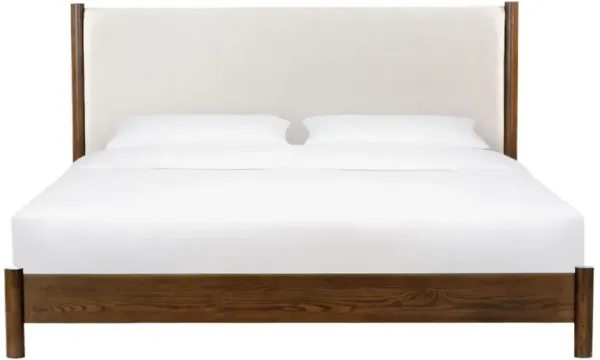 Draven Wood Frame Performance Linen Bed