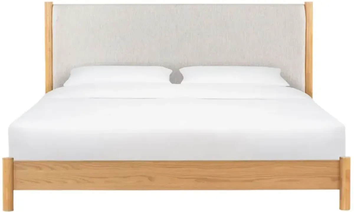 Draven Wood Frame Performance Linen Bed