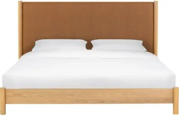 Hyraeth Vegan Leather Bed - Natural/Brown