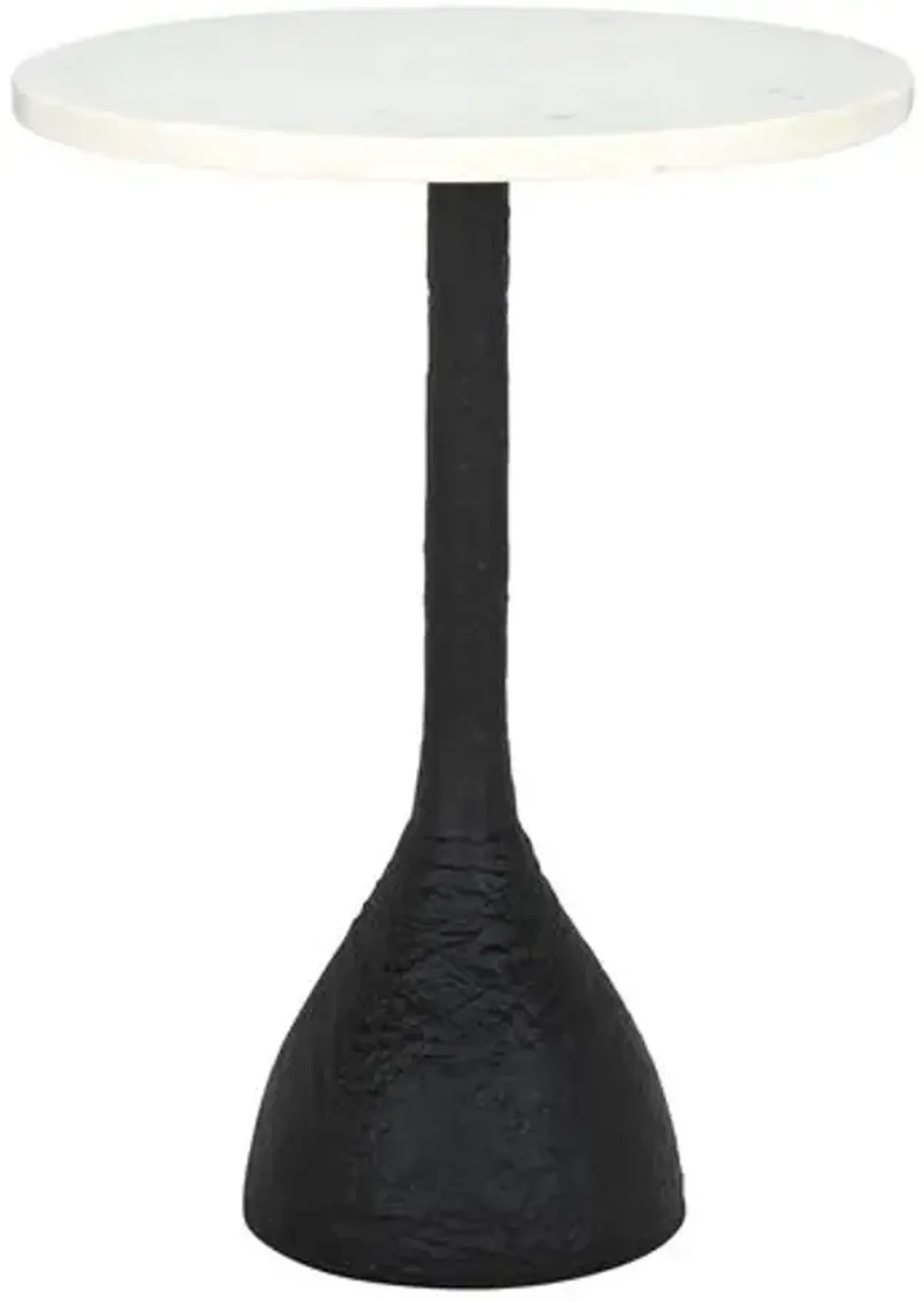 Indara Marble Top Side Table - Black
