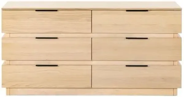 Iskrael 6-Drawer Stacked Dresser - Brown